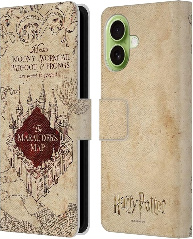Head Case Designs Officially Licensed Harry Potter The Marauder's Map Prisoner of Azkaban II Leather Wallet Case Compatible with Apple iPhone 17