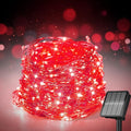 Selarlyt Solar String Lights for Outside, 72Ft 200 LED Solar Fairy Lights with 8 Modes, Solar Powered Fairy Lights Waterproof for Christmas Tree Garden Party Wedding（Red）