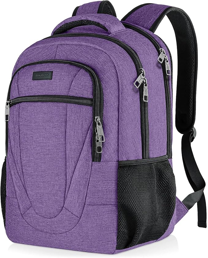 BIKROD Backpack for Men Women, Backpacks for School Teen Boys, Business Anti Theft Slim Sturdy Back Pack, Adult Computer Bag Gift 15.6 IN Laptop, Purple