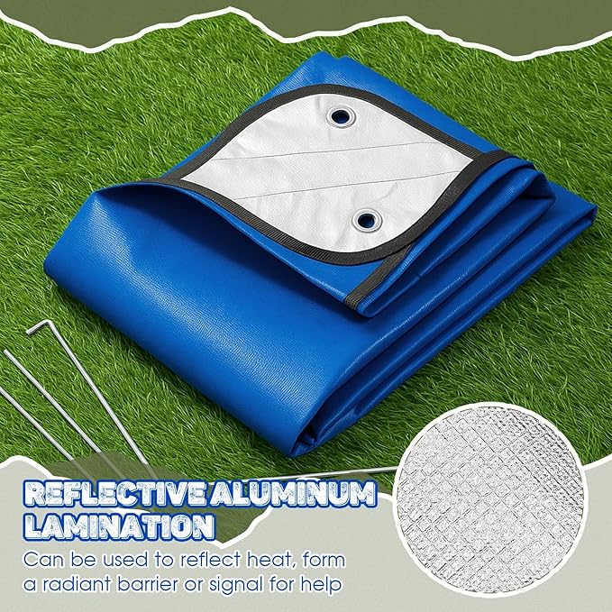 Kingdder 2 Pcs Heavy Duty Emergency Blankets for Survival Camping Blanket Insulated Tarp 60 x 82 Inches Outdoor Waterproof Thermal Reflective Tarp Tent Insulation for Camp Hiking Picnic
