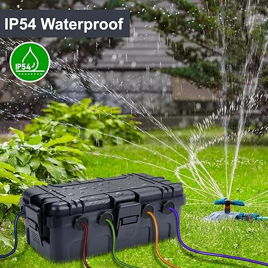 [2 Pack] Outdoor Electrical Box Waterproof, OUTDSPLY Medium Outdoor Electrical Box (11.6x5.2x4.1 inch) w/ 6 Cable Entry, Weatherproof Connection Box for Power Strip, Plug, Timer, Holiday Lights, Gray