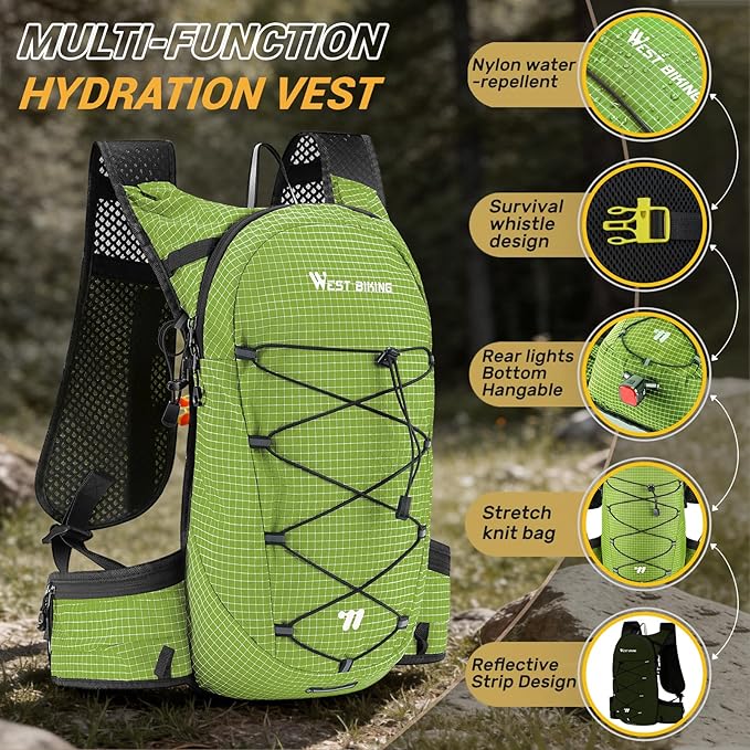 Lightweight Hydration Backpack with 2L Water Bladder Running Hydration Vest Backpack Specialized Hydration Pack for Cycling, Hiking, and Mountaineering