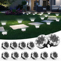Solar Ground Lights Outdoor, 12 Pack Solar Lights Outdoor Waterproof, Mini Flat Solar-Powered Garden Light, Landscape Lighting for Garden Yard Lawn Pathway Walkway Driveway Backyard Decor, Cold White