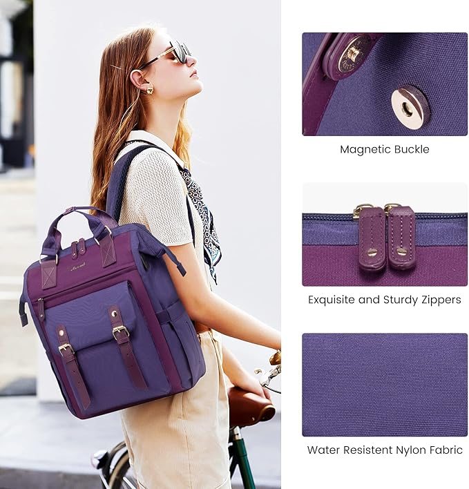 LOVEVOOK Laptop Backpack for Women Work Travel Computer Backpacks Purse, Doctor Nurse Bag Teacher Business Laptop Bag, Fashion College Backpack Casual Daypack, 17inch