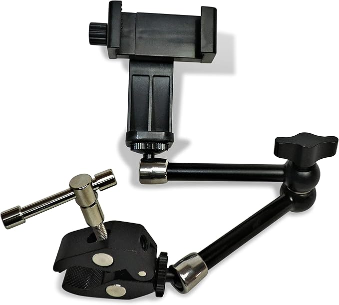 Universal Smartphone and Action Camera Mount for Small Diameter Tubing (3/4" to 1") – Machined Aluminum Holder with Quick-Adjust Arm for Outdoor, ATV, UTV, Boats, and Tree Stands