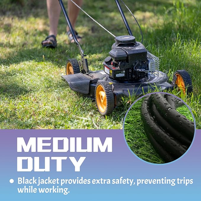Indoor Outdoor Extension Cord 50 FT, 16/3 SJTW Weatherproof Black Electrical Cords, 13 AMP Heavy Duty 3 Prong Power Cable Great for Garden, Landscaping & Holiday Decorations
