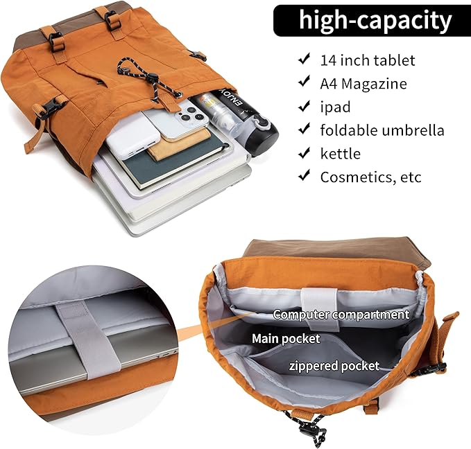HUARIPOLY Outdoor Backpack Lightweight Waterproof Leisure Day Bag Multi functional Travel Bag Pulling Rope Bag ﻿