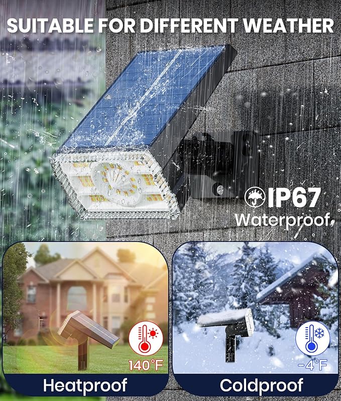 8-Pack Solar Spot Lights Outdoor Waterproof IP67, 3 Color Modes (Warm/Cool White/Hybrid) & 3 Lighting Modes, 105° Adjustable Uplights Dusk to Dawn Spotlights for Pathway/Garden/Yard/Wall Lighting