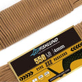 Paracord 550 lb, 7 Strand Paracord Rope 250ft 4mm, Nylon Parachute Cord for Camping, Coyote