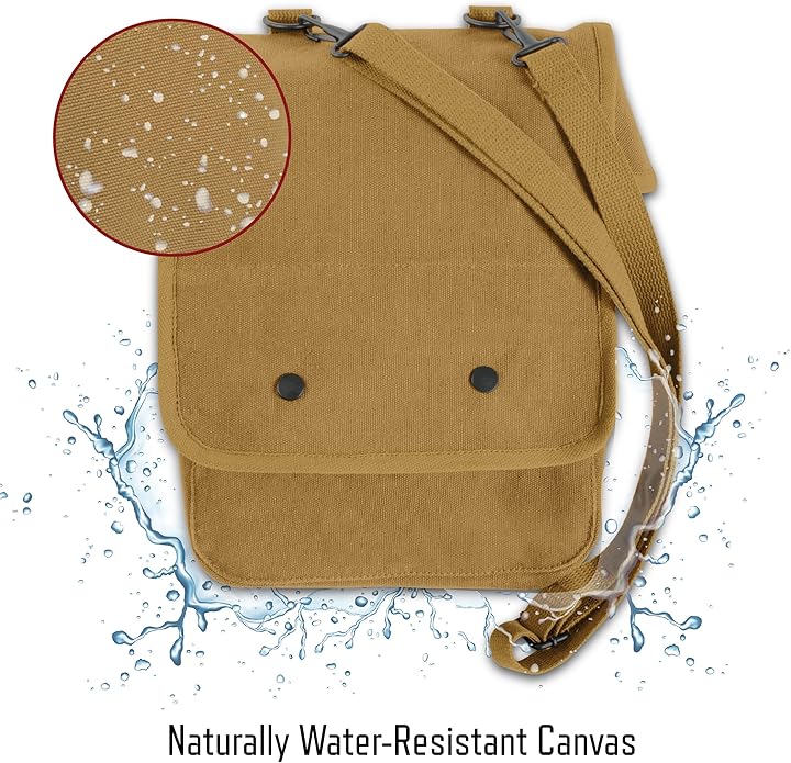 Rothco Canvas Map Case Shoulder Bag – Rugged Crossbody EDC Utility Storage
