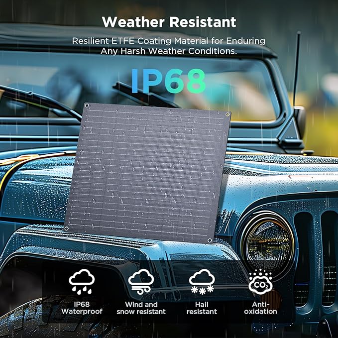 ZOUPW 30W 12V Solar Battery Charger,12V Solar Battery Maintainer Trickle Charger with Built-in Intelligent Charge Controller,IP68 Waterproof for Car Boat Marine RV Trailer Motorcycle