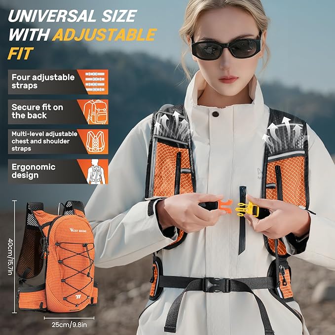 Lightweight Hydration Backpack with 2L Water Bladder Running Hydration Vest Backpack Specialized Hydration Pack for Cycling, Hiking, and Mountaineering