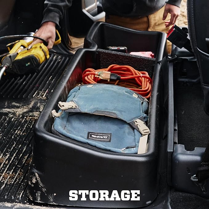 Husky Liners Gearbox Storage Systems | Under Seat Storage Box - Black | 09291 | Fits 2015-2022 Ford F-150/F-250/F-350 SuperCab w/o Subwoofer Under Rear Seat 1 Pcs