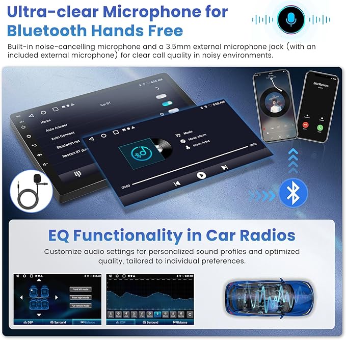 Inefala [2G+64G] Android 15 Car Radio for Jeep Compass Patriot 2010-2016 Car Stereo with Wireless Carplay Android Auto, 10 Inch HD Touchscreen with GPS 5Ghz WiFi Bluetooth5.0 FM/RDS EQ SWC