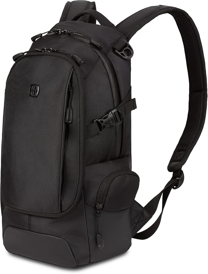 SwissGear 3598 Backpack Narrow Daypack, Black Ballistic, 18-Inch