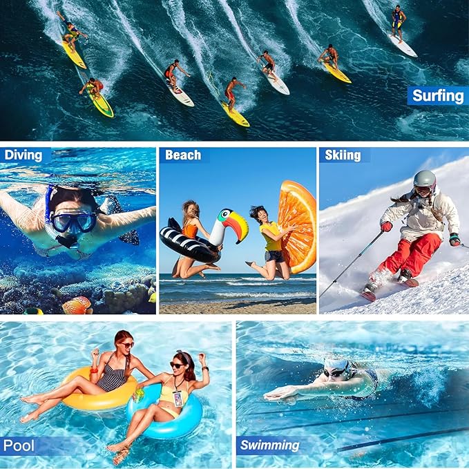 Waterproof Case Compatible with iPhone 14 Pro Max/13/12/11/XR/X/SE/8/7, Galaxy S22/S21 Google up to 7.5" IPX8 Dry Bag Vacation Essentials (Dazzling - 4pack)