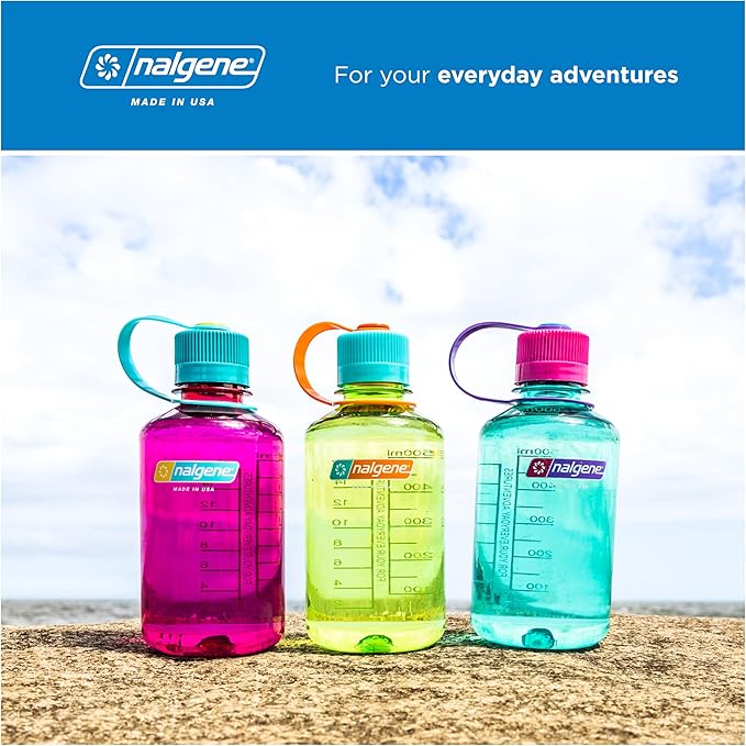 Nalgene 16 oz Narrow Mouth Water Bottle | BPA-Free, Durable & Leak Proof, Lightweight Travel Bottle, Fits In Cupholders, Gray