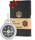 MecArmy Mini Titanium/Brass Compass, Waterproof IPX5 Pocket Compass for Hiking & Survival, Keychain & Necklace Gifts for Men & Women, Ideal Graduation & Outdoor Adventure Present