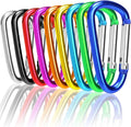 Carabiner Clips, Upins Aluminum Locking Spring Hook Keychain D Shape Heavy Duty Buckle Pack Carabiners Clip Lock Snap Hooks Backpack Clip