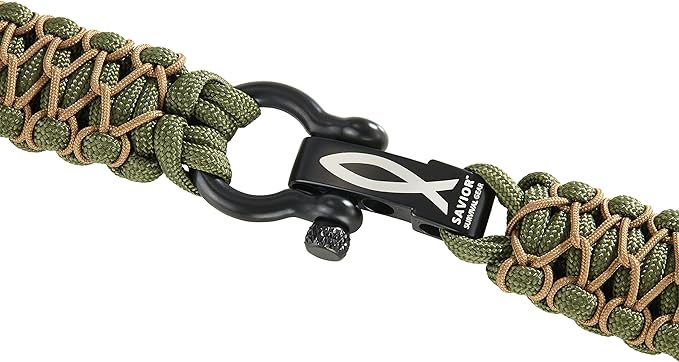 Savior Survival Gear Paracord Watch Band, Compatible with Apple Watch Band 49mm 46mm 45mm 44mm 42mm - iWatch Band Series Ultra 10 9 8 7 6 5 4 3 2 1 SE – Adjustable strap for men (Green - Khaki, Large)