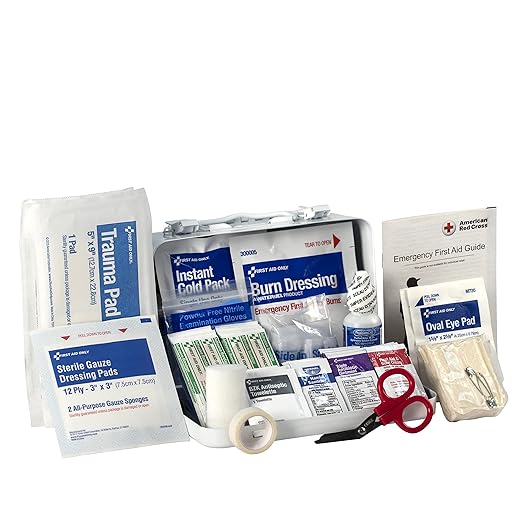 First Aid Only 91323 ANSI A 2021 and OSHA Compliant First Aid Kit, 10-Person Emergency First Aid Kit for Business, Home, Car, and Worksites, 76 Pieces