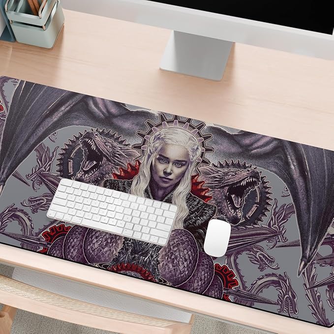 Head Case Designs Officially Licensed HBO Game of Thrones Daenerys Targaryen Graphic Art 37.4 x 15.75 x 0.16 inches (900 x 400 mm) - XL Gaming Office Desk PC Keyboard Mouse Mat Pad