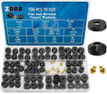 ZDBB 106 pcs Flat and Beveled Faucet Washers and Brass Bibb Screws Assortment for Use with Assorted Quick-Opening Style Faucets Stem Worn Out Washer Replacements Black