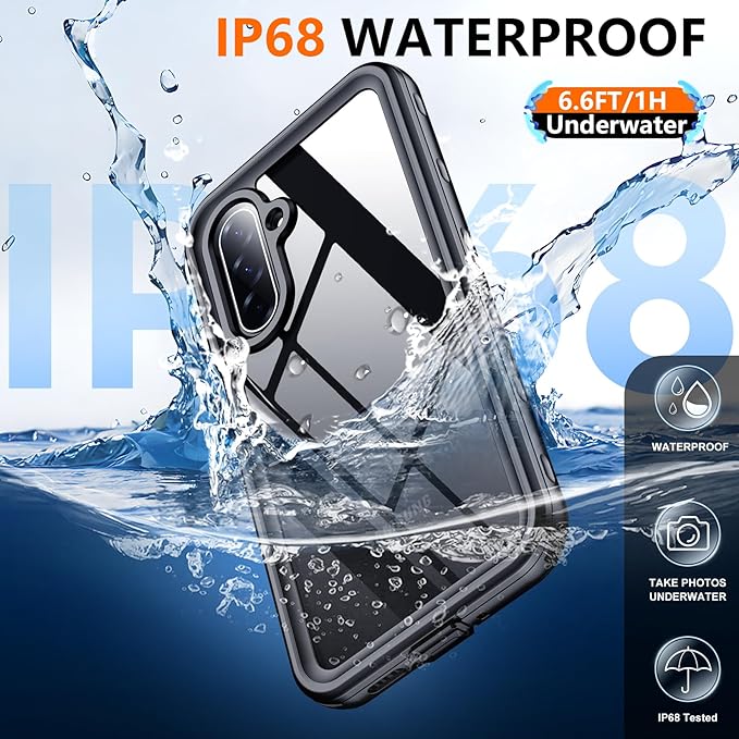SPIDERCASE for Samsung Galaxy A17 Waterproof Case, IP68 Waterproof Case, Military-Grade Drop Protection, Full-Body Shockproof Dustproof Cover,Black