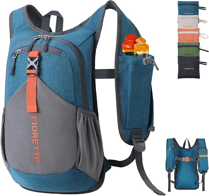 FIORETTO 10L Hiking Backpack for Women Men Mini Packable Backpack Lightweight Small Daypack for Camping Travel Outdoor, Turquoise