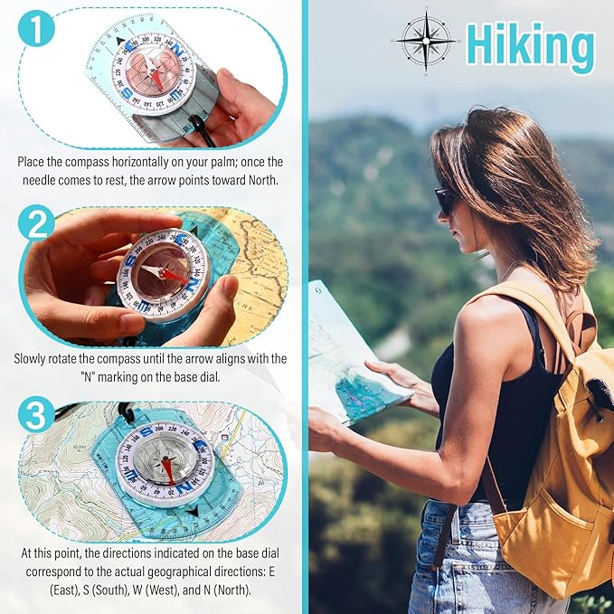 20 Pcs Acrylic Orienteering Compass Hiking Backpacking Survival Reliable Compass Advanced Scout Compasses Outdoor Gear for Map Reading Navigation Camping Survival Exploring