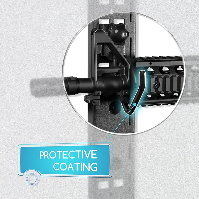 Adoreal Modularity Gun Wall Mount, Hold Up 120LBS Gun Rack for Wall with 6 Mounting J-Hooks, Rifle Shotgun Rack with Molle-Hole Hanging Plate 31.8" x 22" Tactical Gear Wall Mount Functional Mount