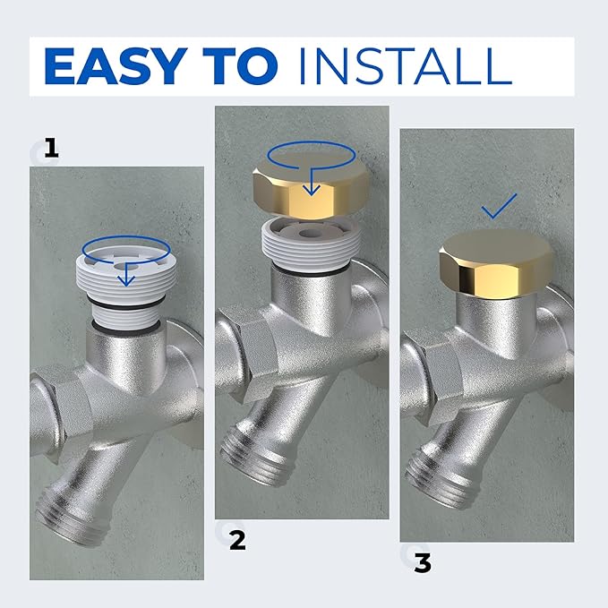 Vacuum Breaker Replacement Kit for VACVBKX1B Traditional Anti-Siphon Frost-Free Sillcock Valves Hose Bib Sillcock Valve Replacement Assembly for Outside Repair Accessories, Brass Cap