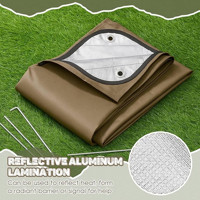 Kingdder 2 Pcs Heavy Duty Emergency Blankets for Survival Camping Blanket Insulated Tarp 60 x 82 Inches Outdoor Waterproof Thermal Reflective Tarp Tent Insulation for Camp Hiking Picnic