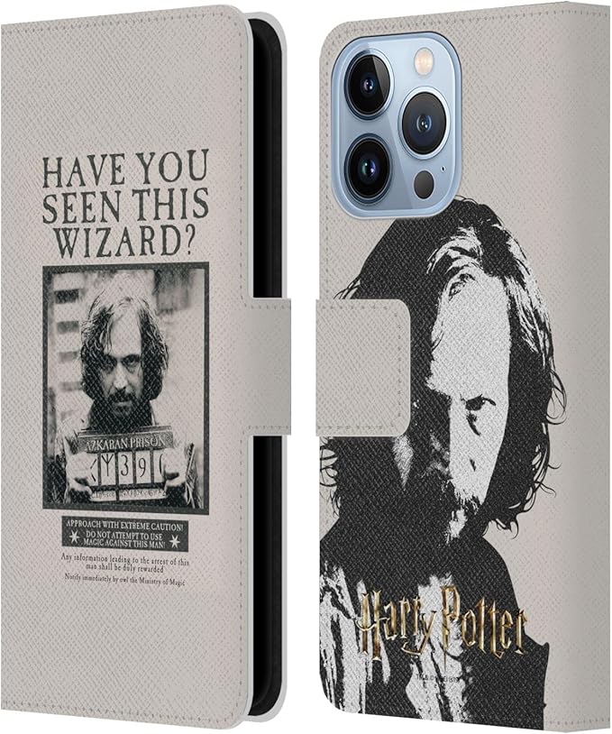 Head Case Designs Officially Licensed Harry Potter Sirius Black Poster Prisoner of Azkaban II Leather Wallet Case Compatible with Apple iPhone 13 Pro