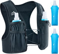 Zelvot Running Vest for Women Men, USA Original Patent, Adjustable Chest Straps Running Hydration Vest with 500ml Soft Flask, Lightweight Reflective Hydration Backpack for Marathon