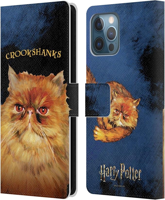 Head Case Designs Officially Licensed Harry Potter Crookshanks Prisoner of Azkaban II Leather Wallet Case Compatible with Apple iPhone 12 Pro Max