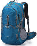 G4Free 45L Hiking Travel Backpack Waterproof with Rain Cover, Outdoor Camping Daypack for Men Women (Grey Blue)