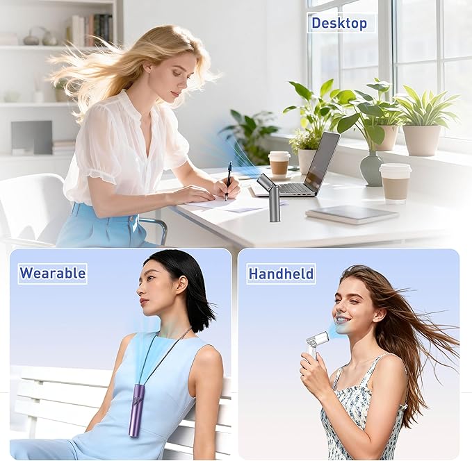 Portable Handheld Fan - Rotatable Mini Fan, High Speed Wind Cooling, 199 Speeds Stepless Control, Digital Display, 3-in-1 Rechargeable Personal Fan for Travel, Outdoor, Birthday Gifts for Women Men