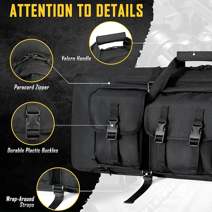 DULCE DOM 32/36/42/48/52 inch Double Rifle Case Soft Gun Bag for Rifles Pistols Storage & Transportation, All Around Shooting Range Tactical Backpack for Hunters Shooters, Gift for Boyfriend, Husband