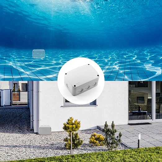 SuperInk White Outdoor Junction Box IP66 Waterproof Electrical Enclosure 4.9"x3.3"x2.3" PVC/ABS Weatherproof Project Box, Compact Electrical Case for Garden, CCTV, DIY Wiring,2PCS
