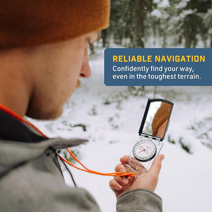 Sun Company ProSight Sighting Map Compass with Adjustable Declination - Lightweight Orienteering Baseplate Compass for Hiking, Backpacking, and Survival Navigation | Professional Grade