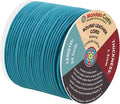 Mandala Crafts Round Genuine Teal Leather Cord for Jewelry Making – 1.5mm Cowhide Leather Rope String Lace for Kumihimo – 20 Yards Cowhide Craft Cording Spool