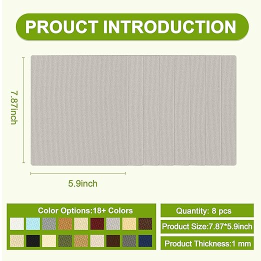 Besezx Canvas Repair Patch,Outdoor Gear Patch, 7.87x5.9 Inches 8PCS,Waterproof Self-Adhesive Fabric Repair Tape for Repairing Boat Covers,Sun Shades,Sofas,Tents,Lounge Chairs,Awnings (Light Grey)