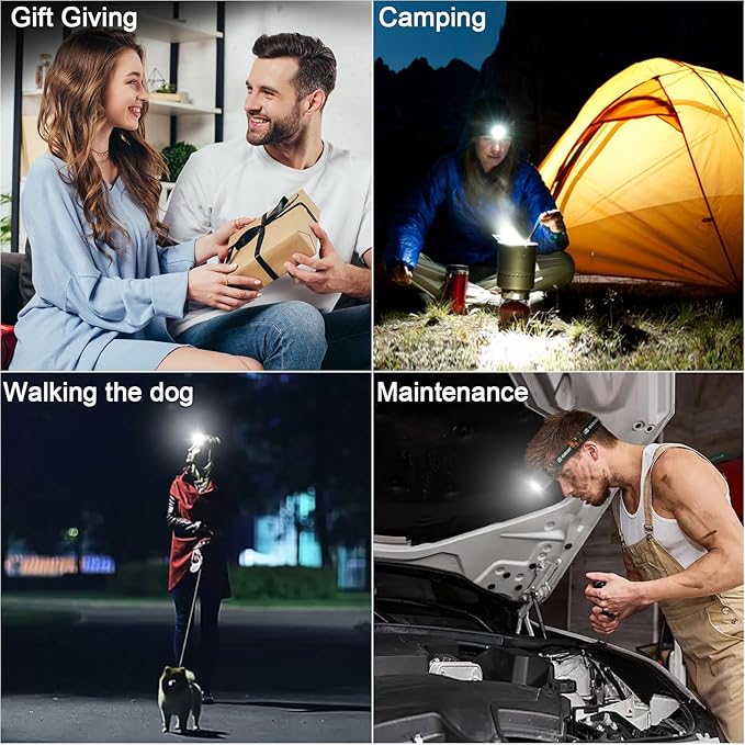 Rechargeable Headlamp Flashlight 3-Pack, 2000 Lumen Super Bright LED Headlight with Red Light, Headlamps for Adults Kid, Waterproof Lightweight Head Lamp for Outdoor Camping Running Hiking Fishing