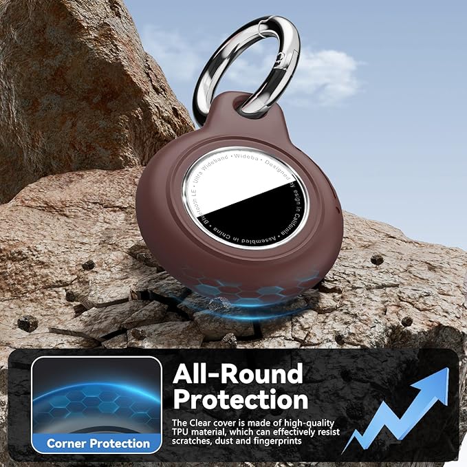 for Apple AirTag 2nd & 1st Gen, Waterproof Case for AirTag Holder Keychain,GPS Tracker Cover for Dog,Car Key,Luggage-D7-Wine Red