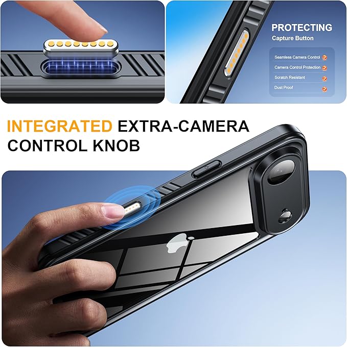 ANTSHARE for iPhone Air Case, IP68 Waterproof Shockproof Case, [Built-in Screen Protector] - 12 FT Military Dropproof - Full Body Heavy Duty Rugged Phone Cover 6.5 inches - Blue/Clear
