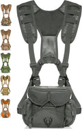 Binocular Harness Chest Pack - Lightweight Hunting Chest Rig with Rangefinder Pouch, MOLLE System Bino Harness for Bow Hunting, Tactical Chest Pack for Men, Veteran Owned Gear, Gray