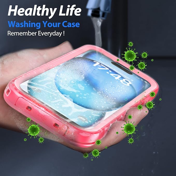 SPORTLINK for iPhone 15 Case - IP68 Waterproof Military Protective Full Body Heavy Duty Shockproof 360 Sealed Dustproof with Camera Screen Protector Phone Cover for i Phone 15 6.1" Pink