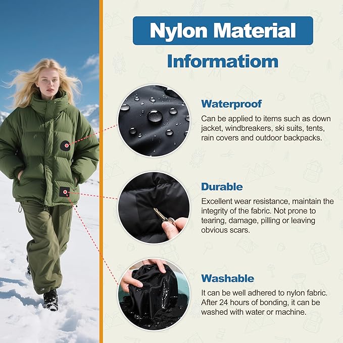 KING MOUNTAIN Self Adhesive Nylon Fabric Repair Patch, 9×11 Inches 4 Pcs, Quick Down Jacket Repair Patch, Waterproof Outdoor Gear Patch Kit for Tent,Backpacks, Umbrella, Gloves, Sleeping Bag (Blue)