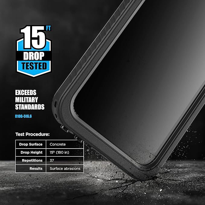 ENCASED Waterproof Case Designed for Samsung Galaxy S25 Edge (IP68) Full Body Protective Phone Case with Screen Protector Built-in (Clear/Black) (S25 Edge)